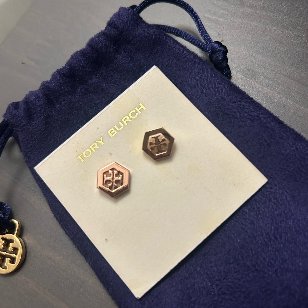 Tory Burch Hex Logo Earrings (NWT)